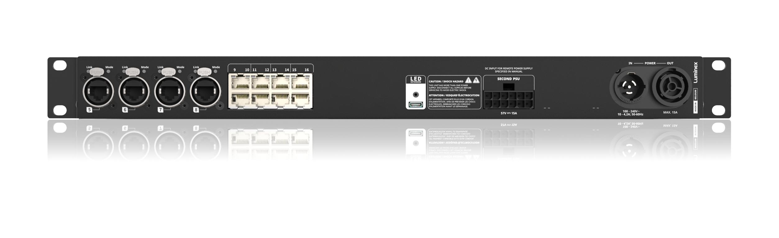 Luminex GigaCore 12 Rackmount Touring 12-Port EtherCON Gigabit Ethernet  Switch Dante Switch AES67 Switch